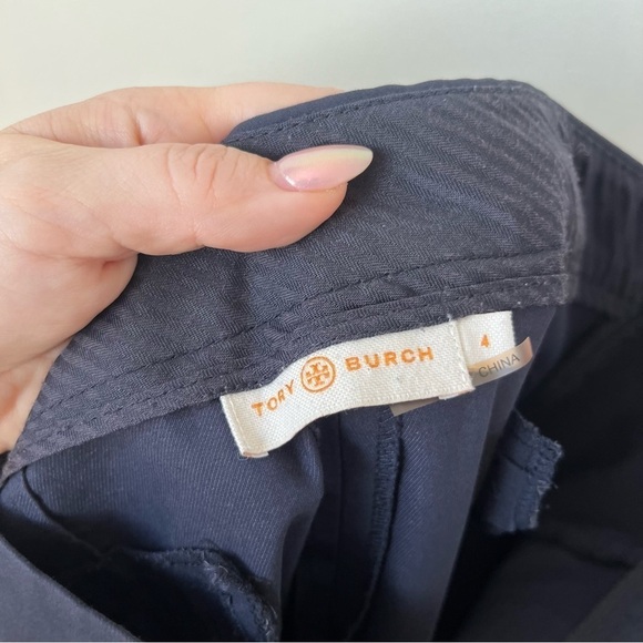 Tory Burch Navy Blue Cropped Trousers Workwear Buisness Casual Pants 4 - Picture 3 of 5